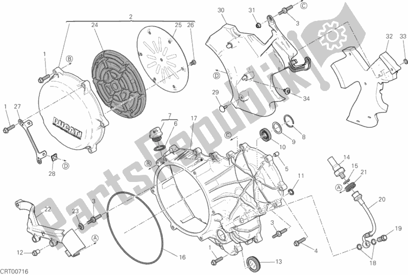 Todas las partes para 005 - Embrague - Tapa Cárter Lateral de Ducati Superbike 959 Panigale ABS 2016